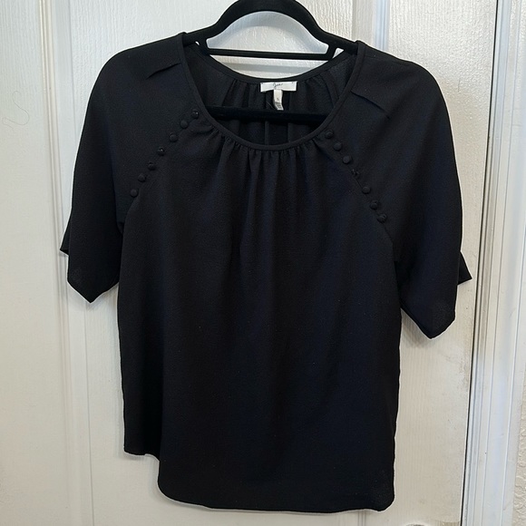 Black joie top with button detailing - Picture 1 of 3